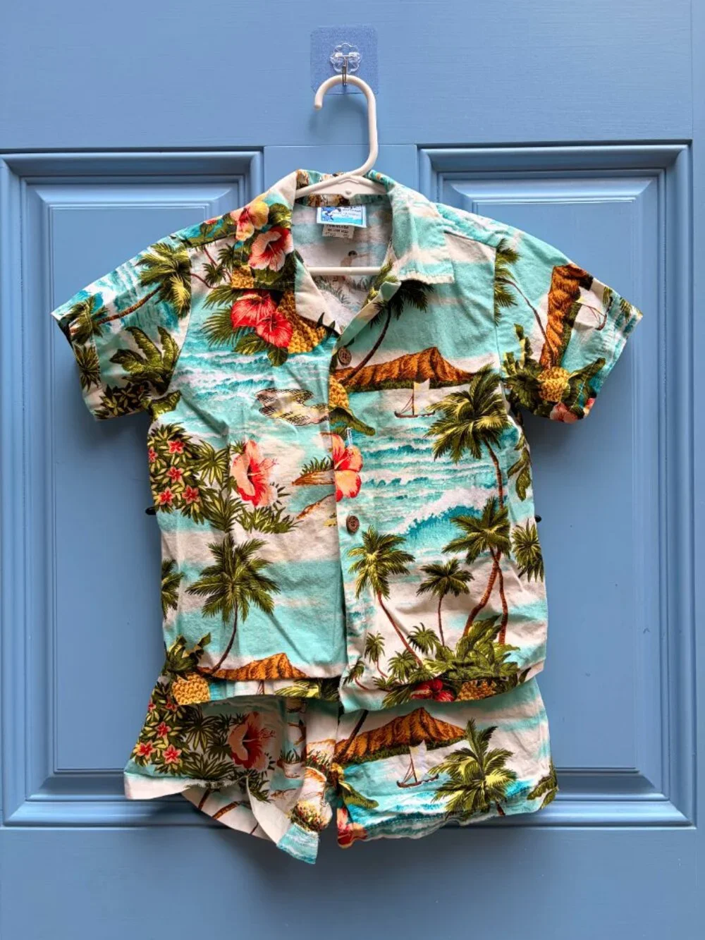 RJC Hawaiian Tropical Aqua Shirt + Shorts Set 3T